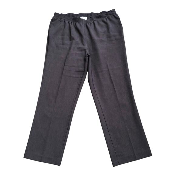 ALIA Womens Plus Size 16W Petite Gray Pull On Elastic Waist Pants 27" Inseam - Picture 1 of 5